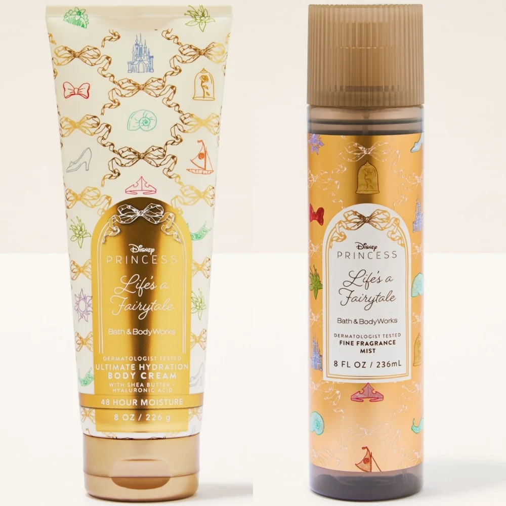 Disney Princess Life's a Fairytale Body Cream & Fine Fragrance Body Mist Set NEW